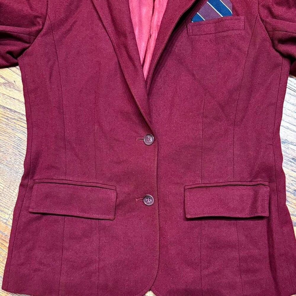 Vintage 50’s Burgundy Pendleton Wool Blazer Jacke… - image 4